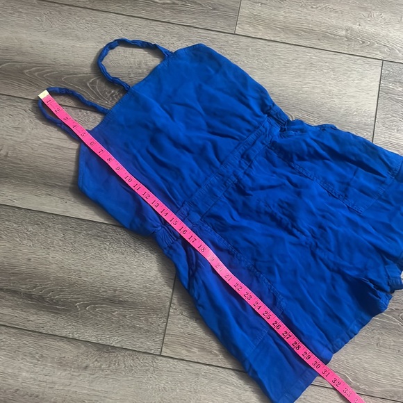 Zara blue linen blend romper short jumpsuit size XL - Picture 6 of 6